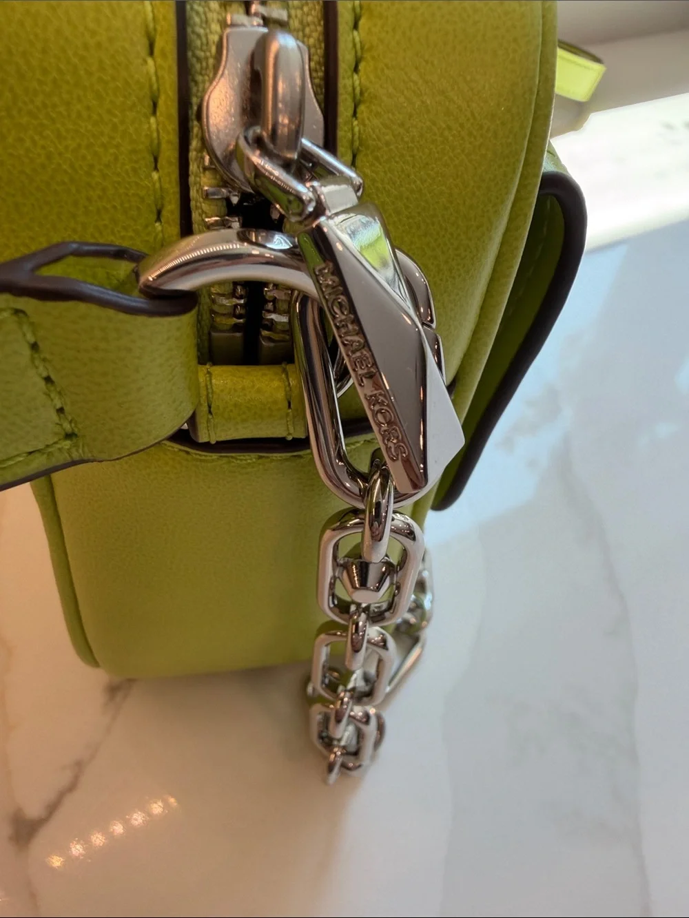 NWT Michael Kors Lime Green MK Logo Crossbody Bag